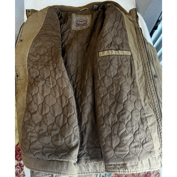 Levi's XXL Military Field Barn Chore canvas Retro utility insulate Jacket Brown - Picture 5 of 15